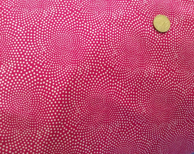High quality cotton poplin, white abstract print on dark pink