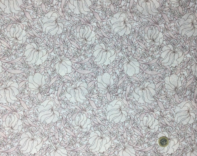 English Pima lawn cotton fabric, Snow Thistle