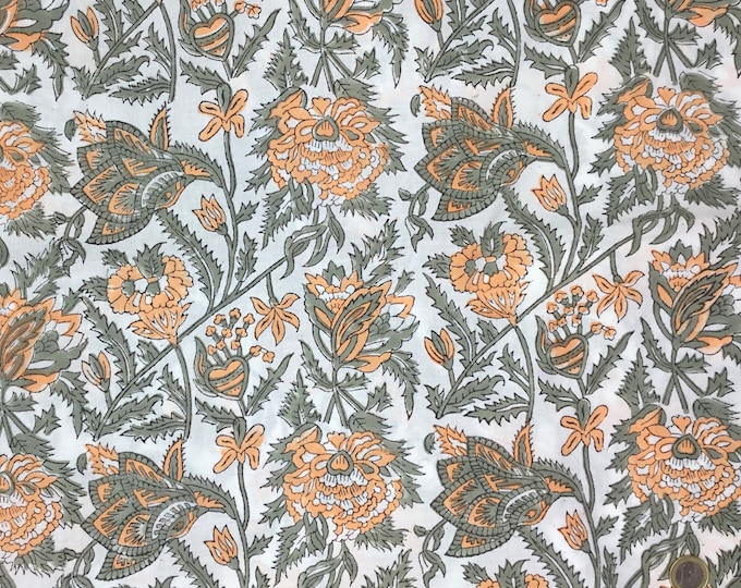 Indian block printed cotton muslin, hand made. September Jaipur blockprint