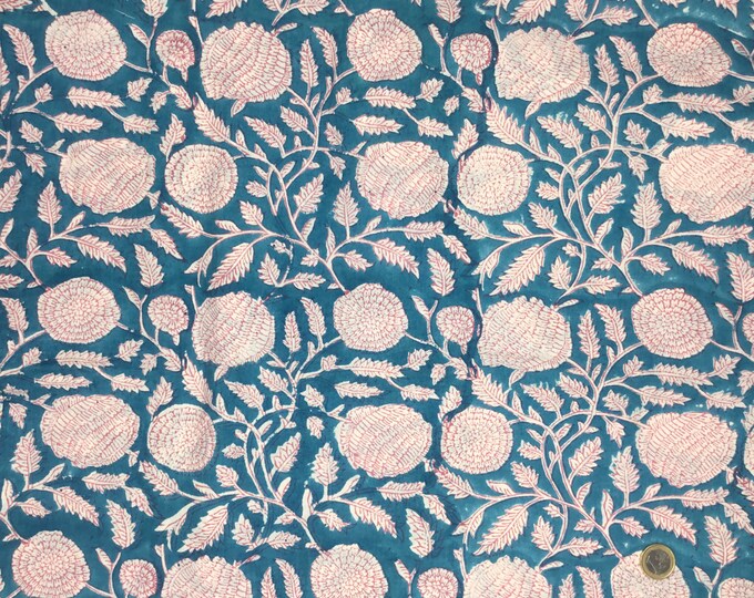 Indian block printed cotton muslin, hand made. Greece Jaipur block print