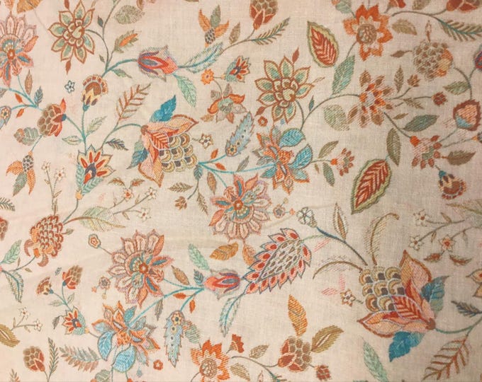 English Pima lawn cotton fabric, beige English floral print