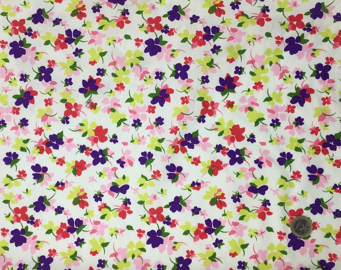 High quality cotton poplin dyed in Japan with vintage flowers