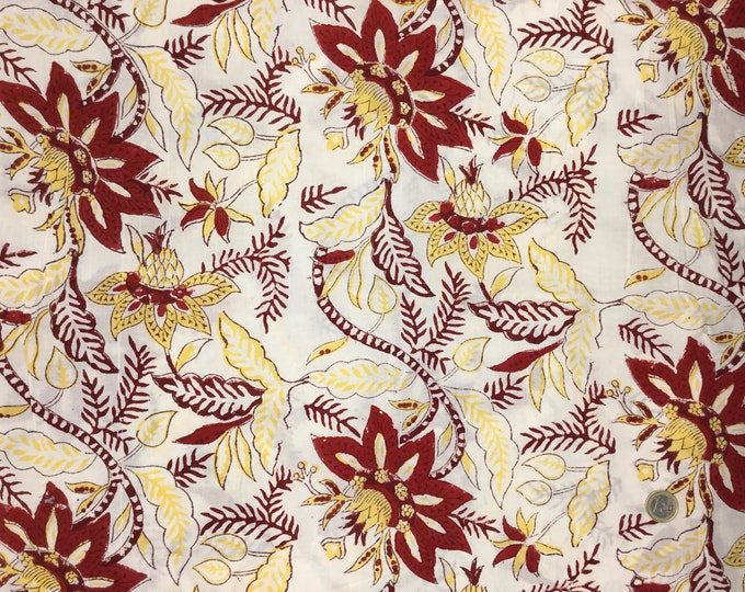 Indian block printed cotton muslin, hand made. Japan Jaipur blockprint