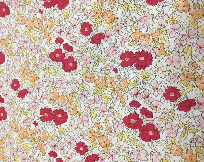 English Pima lawn cotton fabric, Poppy Field