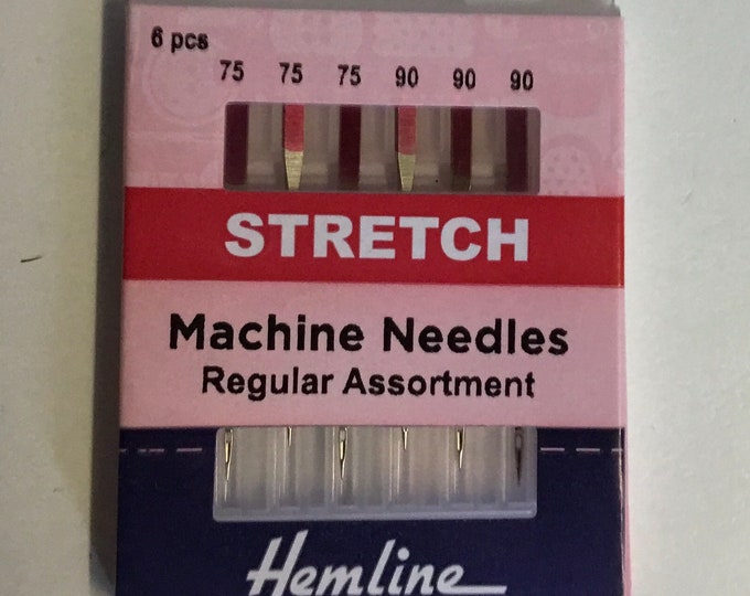 6 assorted Hemline stretch sewing needles