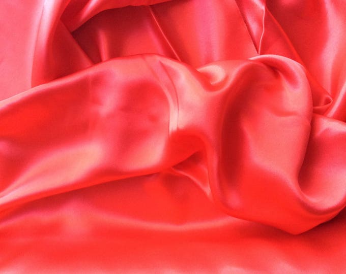 High quality silky satin, very close to genuine silk satin. Red No10