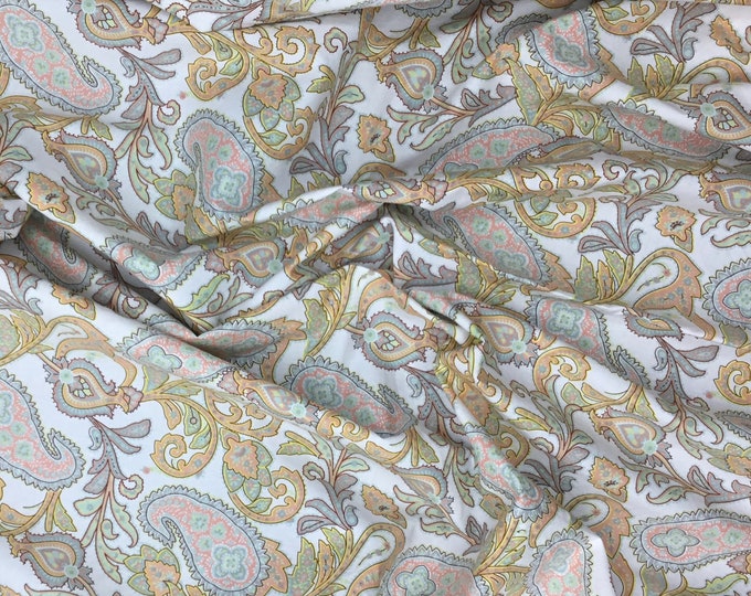 English Pima lawn cotton fabric, copper paisley