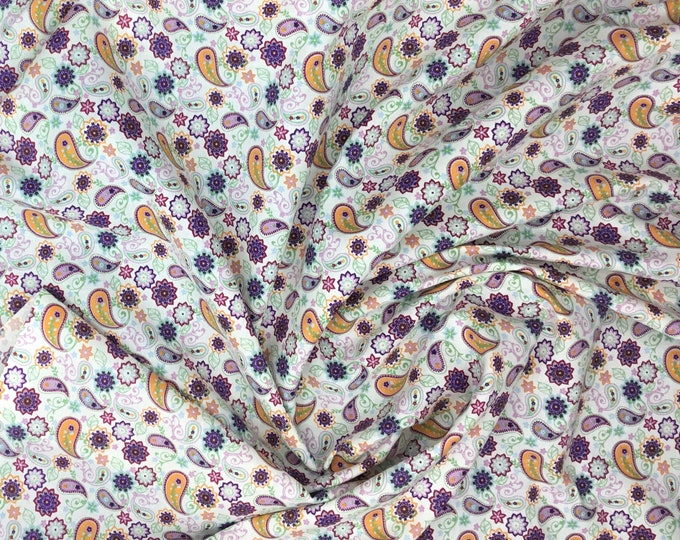 English Pima lawn cotton fabric, spicy paisley