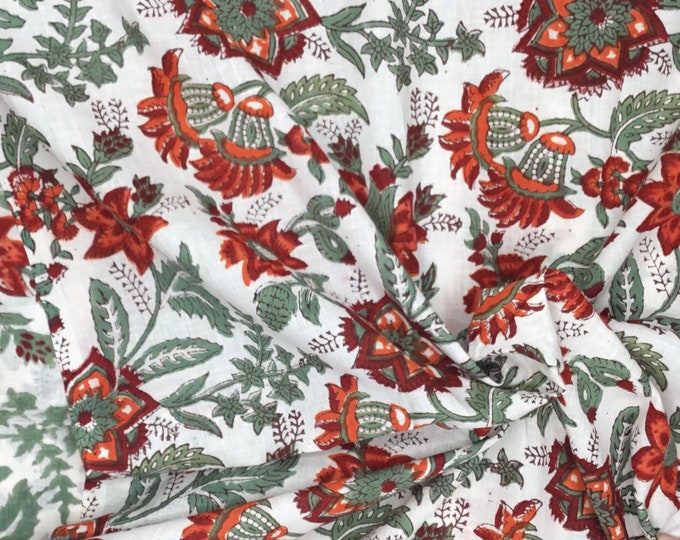 Indian block printed cotton muslin, hand made. India Jaipur