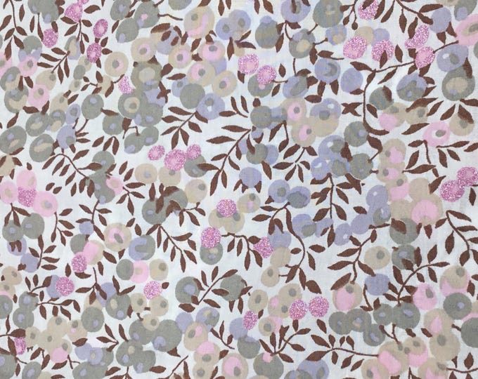 The iconic Wiltshire metallic, Tana lawn fabric from Liberty of London, pure cotton. Delightful to work with for a stunning result.