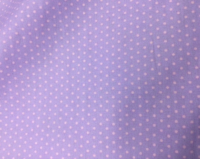 High quality cotton poplin. Pink polka dots on lilac nr30