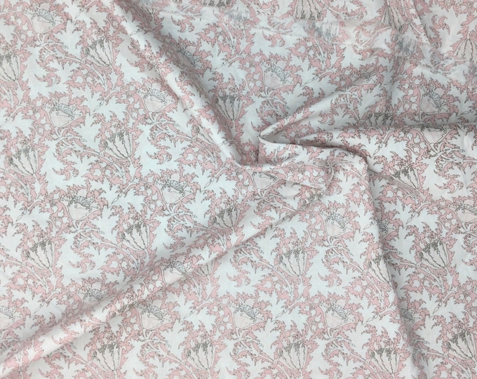 English Pima lawn cotton fabric, Pink thistle