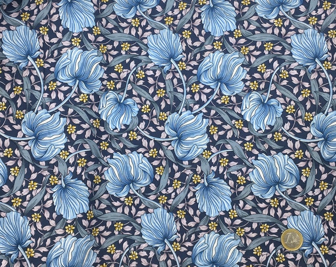 English Pima lawn cotton fabric, foliage, jugend style