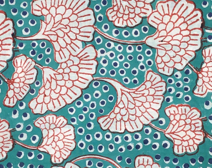 Indian block printed cotton muslin, hand made. Gingko block print