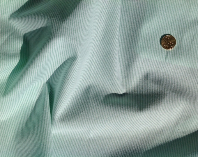 High quality polycotton poplin, woven stripes. Pastel green no3