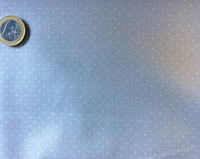High quality cotton poplin, white polka dots on silver grey