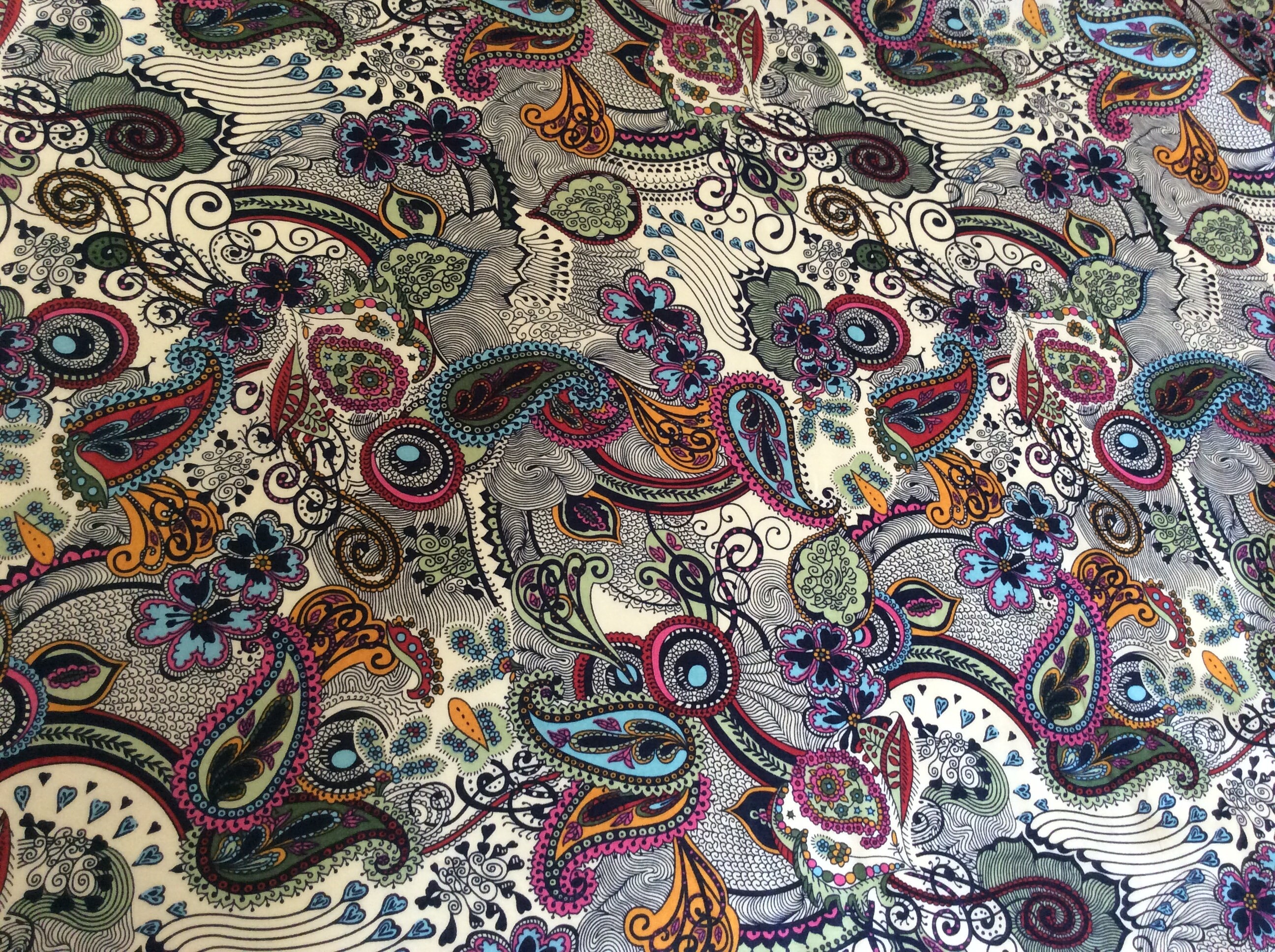 English Pima lawn cotton fabric, priced per 25cm. Paisley