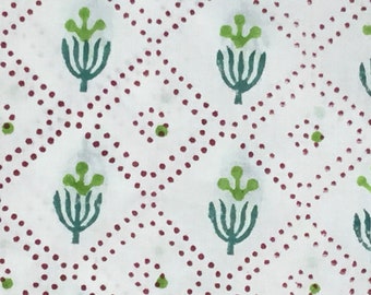 Indian Block Printed Cotton Muslin Hand Made Cactus Jaipur Print Etsy Canada