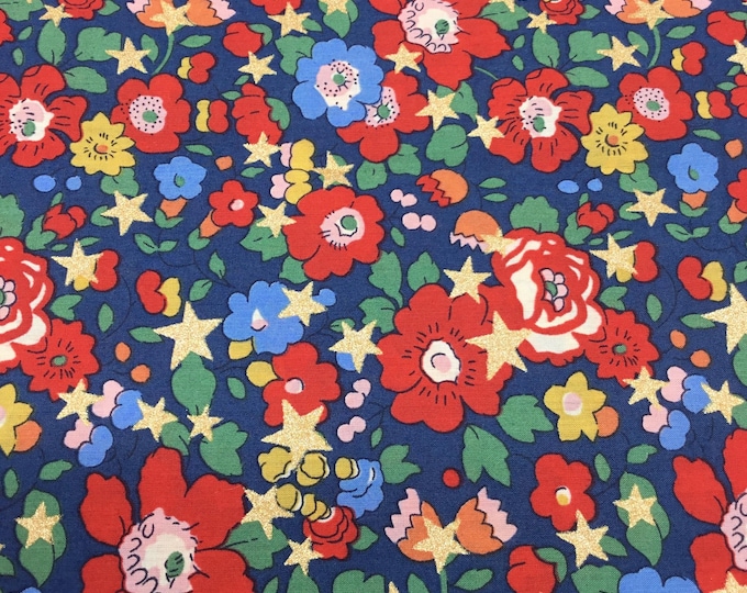 The iconic Betsy star navy, Tana lawn fabric from Liberty of London, pure cotton. Delightful to work with for a stunning result.