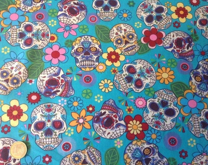High quality cotton poplin, mexican skulls
