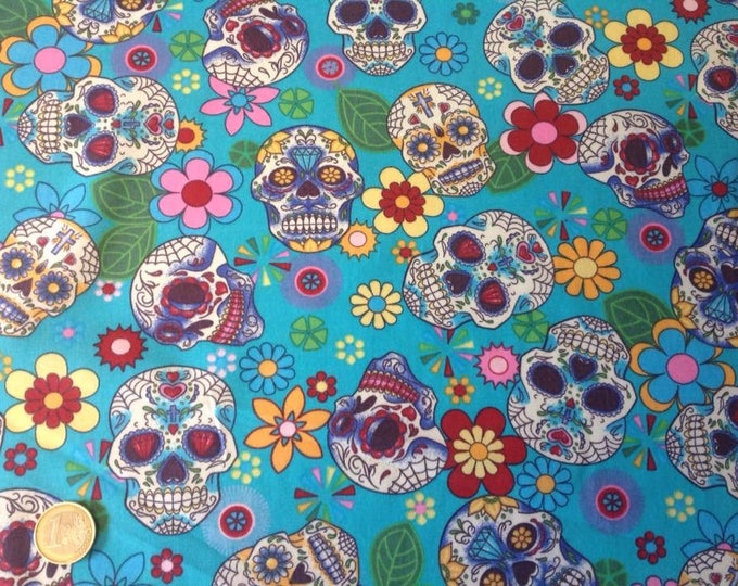 High quality cotton poplin, mexican skulls