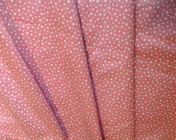 High quality cotton poplin, stars on antique pink