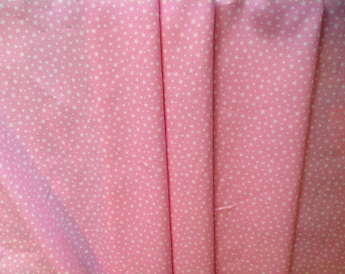 High quality cotton poplin dyed in Japan with stars, pink
