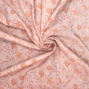 English Pima lawn cotton fabric, powder pink floral print
