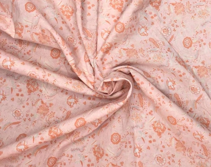 English Pima lawn cotton fabric, powder pink floral print