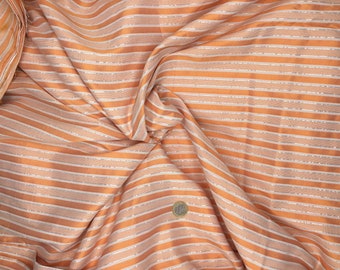 Tissu voile de coton traditionnel tissé avec fils métalliques en Inde Motif Clémentine