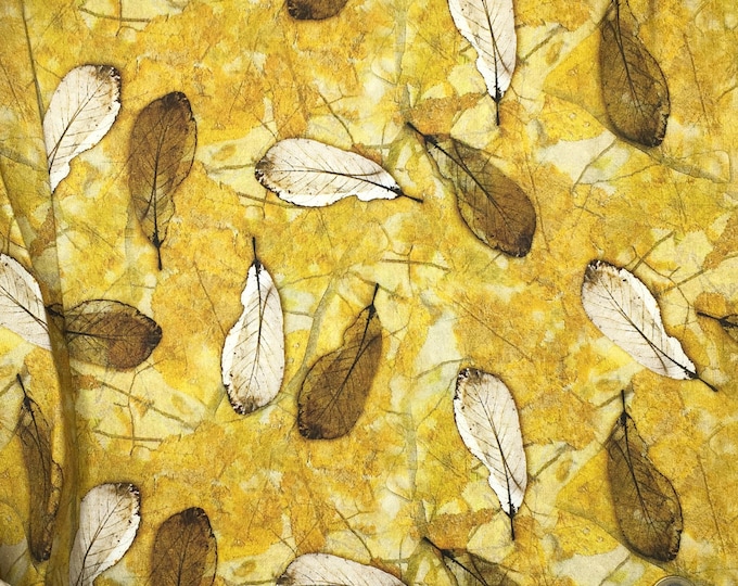 Linen/rayon fabric, 100% vegan, autumn leaves