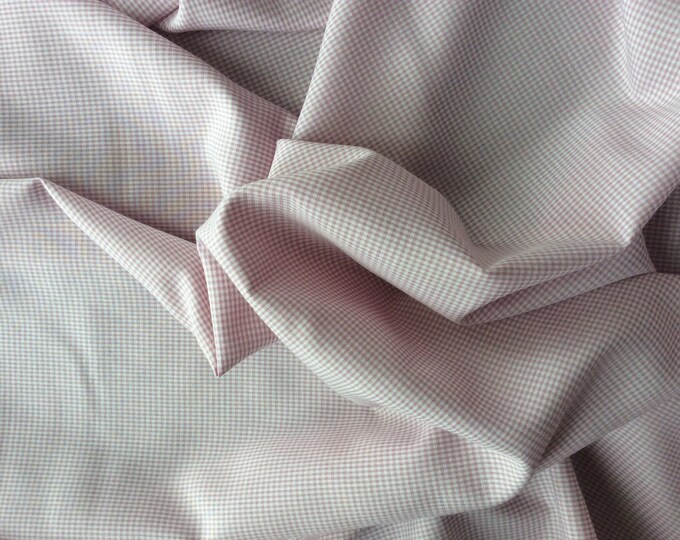 Cotton poplin, antique pink check weave