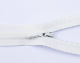 Invisible concealed zippers, 56cm (22"), ivory or cream