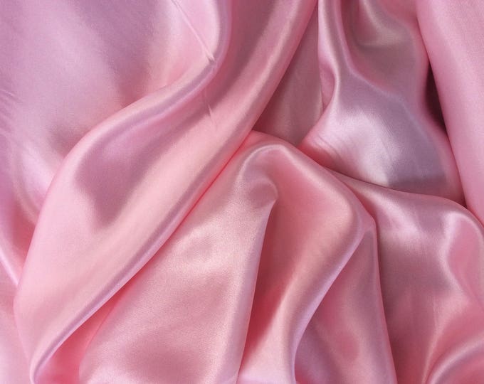 High quality silky satin, very close to genuine silk satin. Soft Pink No4