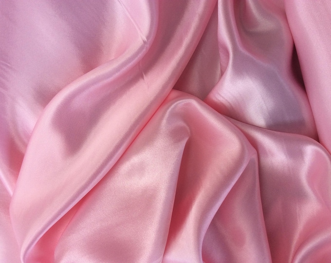 High quality silky satin, very close to genuine silk satin. Soft Pink No4