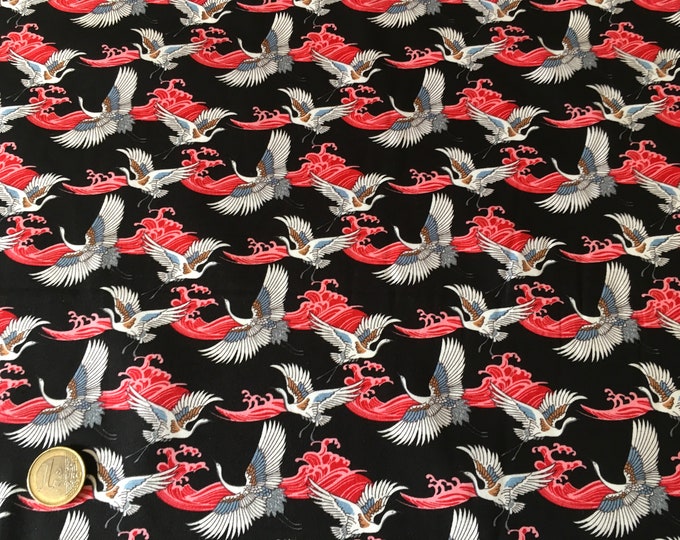 High quality cotton poplin dyed in Japan with japanese print