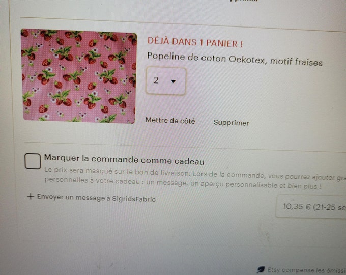 5m de tissu pour Amélie Evrard, voir photos