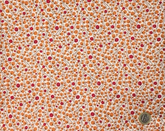 English Pima lawn cotton fabric, priced per 25cm. Orange berries