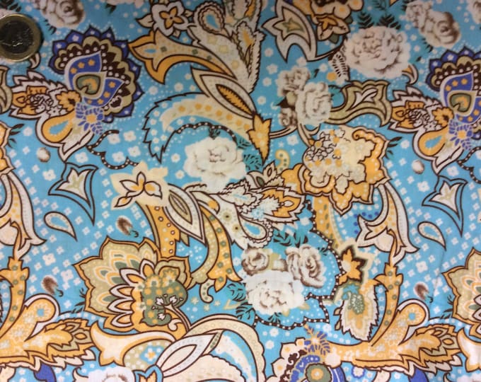 High quality cotton poplin dyed in Japan, paisley print