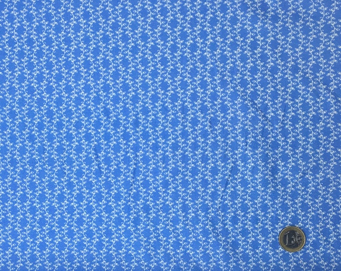 High quality cotton poplin, Provence blue leaf print no10