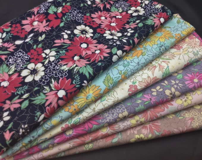 Total 6m: 6pc (1m*1m12) floral cotton poplin pieces