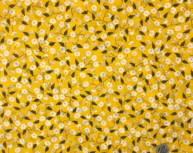 English Pima lawn cotton fabric, sunflowers