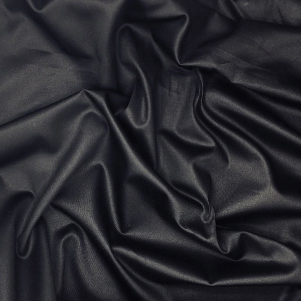 Satin de coton ou coton satiné natté Oekotex couleur Noir no27