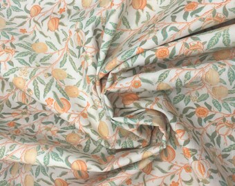 Tissu popeline de coton de la marque anglaise William Morris, motif Pomegranate light