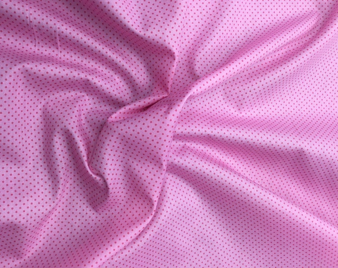 High quality cotton poplin. Pink polka dots baby pink nr1