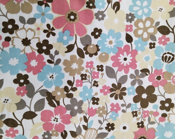 High quality cotton poplin with vintage seventies floral print