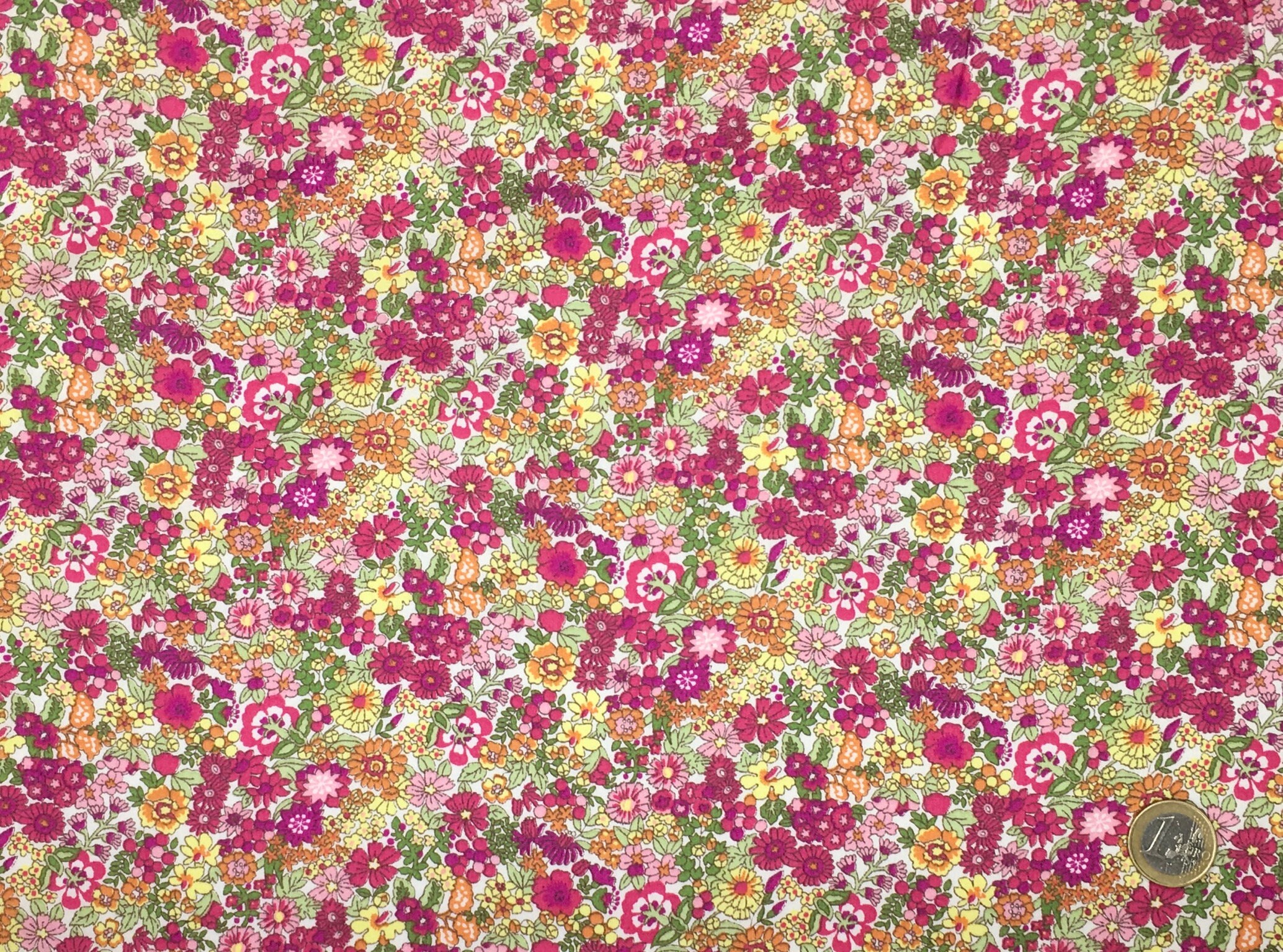 woven and printed in France sold by the meter GOTS certified organic cotton poplin watercolor flowers Floral fabric