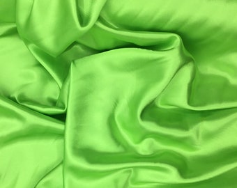 Satin envers crepe simili soie, couleur vert pomme no107