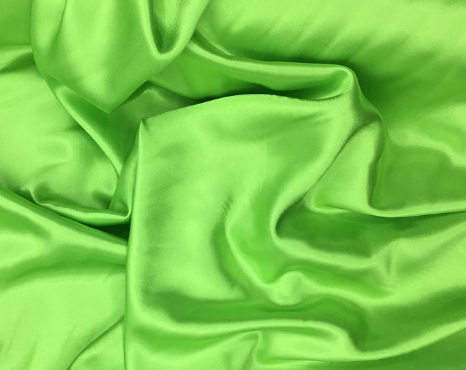 High quality silky satin back crepe, apple green nr107, close to genuine silk crepe, backed crepe.