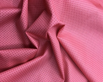 High quality cotton poplin. Red polka dots on coral nr44